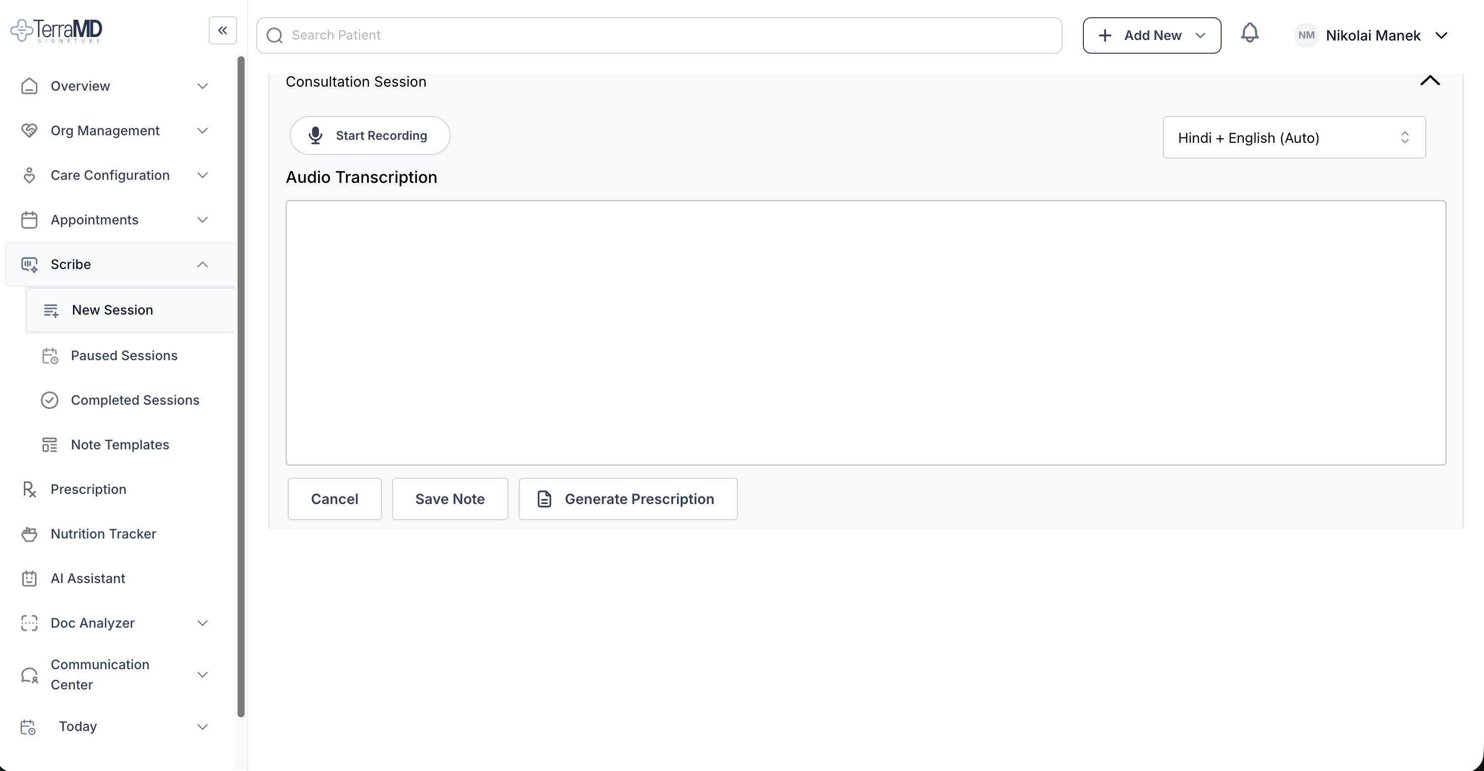 AI Scribe - Real-time clinical documentation